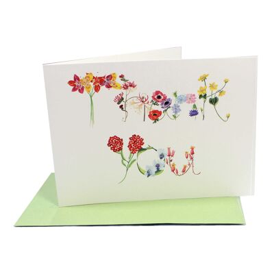 Thank You Message Card - Pack of 6 Cards