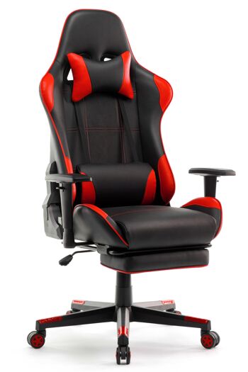 IWMH Rally Gaming Racing Chaise en Cuir avec Accoudoir Réglable ROUGE 1