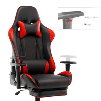 IWMH Rally Gaming Racing Chaise en Cuir avec Accoudoir Réglable ROUGE 2