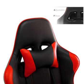 IWMH Rally Gaming Racing Chaise en Cuir avec Accoudoir Réglable ROUGE 6