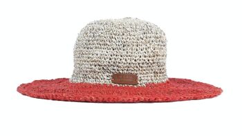 Chapeaux en chanvre bicolore rouge 2