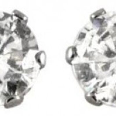 Clous d'oreilles ronds zircone 5mm