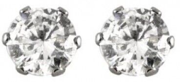 Borchie tonde zirconi 6mm