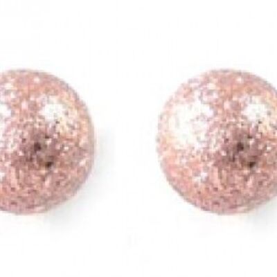 Ball ear studs, diamond-coated, rosé