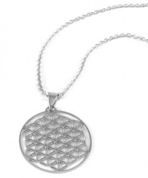 Ciondolo fiore della vita in acciaio
