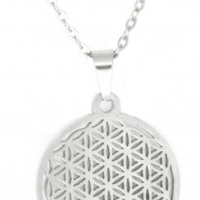 Chain pendant flower of life small stainless steel