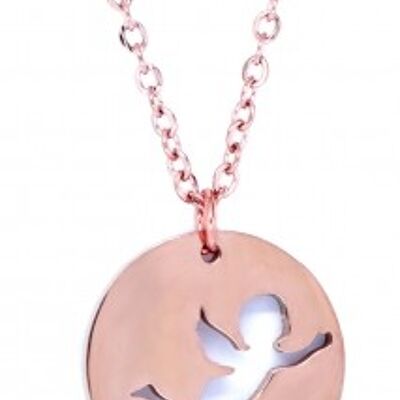 Chain pendant angel stainless steel rose