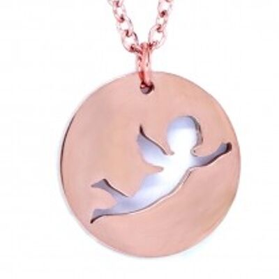 Chain pendant angel stainless steel rose