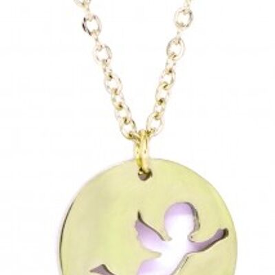 Chain pendant angel stainless steel gold
