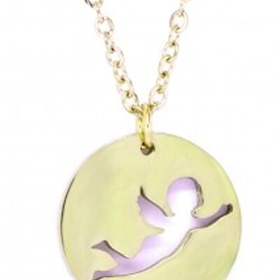 Chain pendant angel stainless steel gold