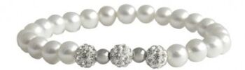 Bracelet de perles avec trois boules scintillantes 1