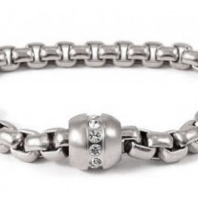 Bracelet with magnetic clasp, silver