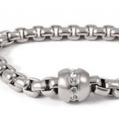 Bracelet with magnetic clasp, silver