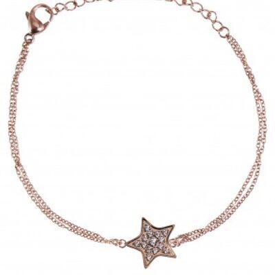 Bracelet star with rose zirconia