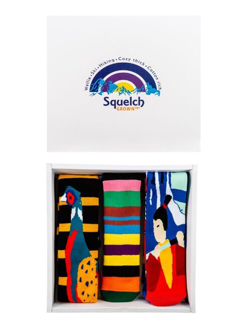 Set of Three Squelch Adult Socks in a Gift Box 3