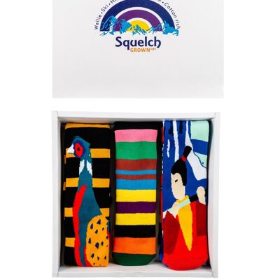 Set di tre calzini per adulti Squelch in confezione regalo 3