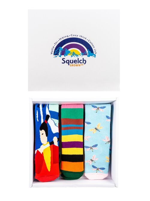 Set of Three Squelch Adult Socks in a Gift Box 4