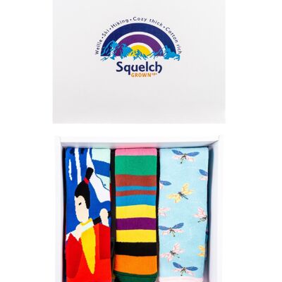 Set mit drei Squelch Adult Socken in einer Geschenkbox 4