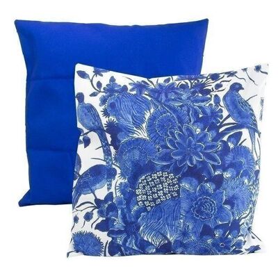 Housse de coussin, 45x45 cm, oiseaux bleus de Delft