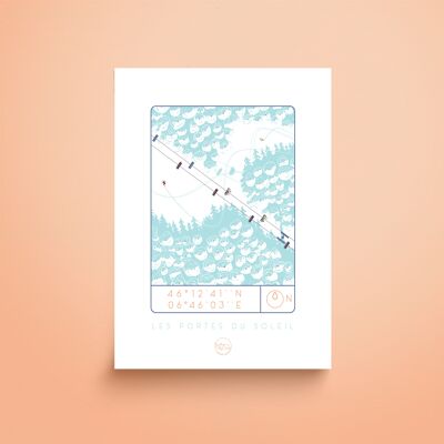 Carte postale ski Portes du soleil Avoriaz