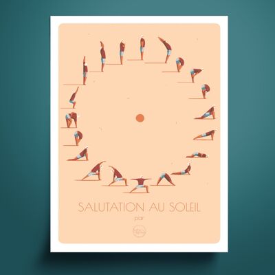 Poster 30x40cm Yoga Saluto al Sole