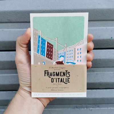 Risographie Fragments d'Italie - Lot 5 cartes postales