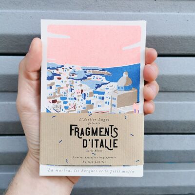 Risographie Fragments d'Italie - Lot de 5 cartes postales
