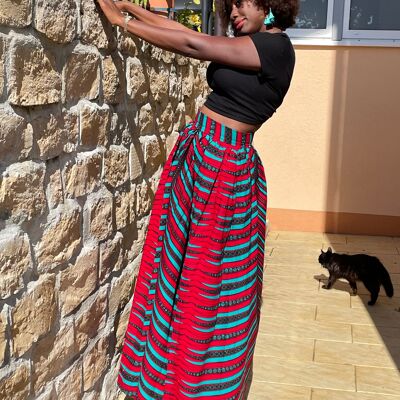 Falda larga estampado africano "Sasa"