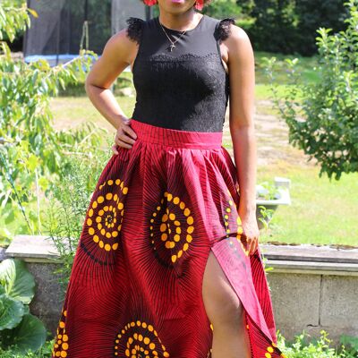 Falda larga con estampado africano "Zuzu"