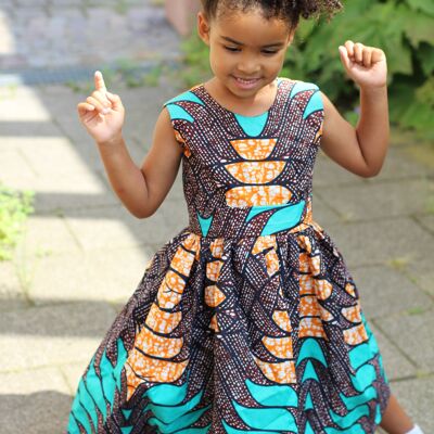 Vestido infantil con estampado africano "Amy"