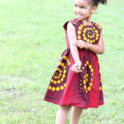 Vestido infantil estampado africano "Zuzu" - 3 - 4 años