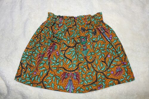 African Print gathered skirt - flower print