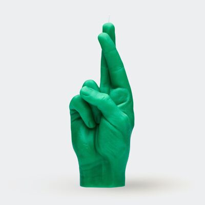 Candle Hand CROSSED FINGERS GREEN