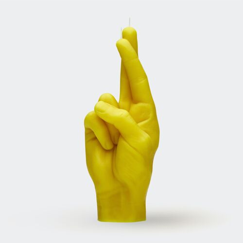 Candle Hand CROSSED FINGERS YELLOW