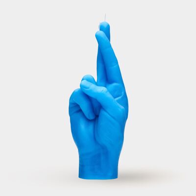 Candle Hand CROSSED FINGERS BLUE