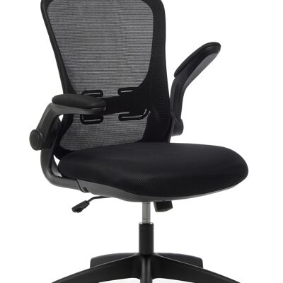 IWMH Eino Mesh-Bürostuhl mit verstellbarem Rücksitz, Taillenschutz, dicker Sitz-Schwarz