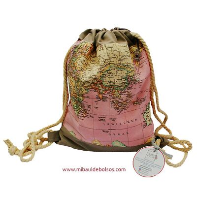 Pink "World Map" backpack
