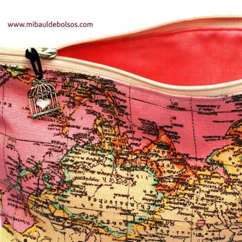 Trousse de toilette « Mappemonde » rose 2