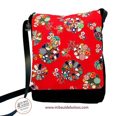 Japanese fabric shoulder bag "Roji Garden"