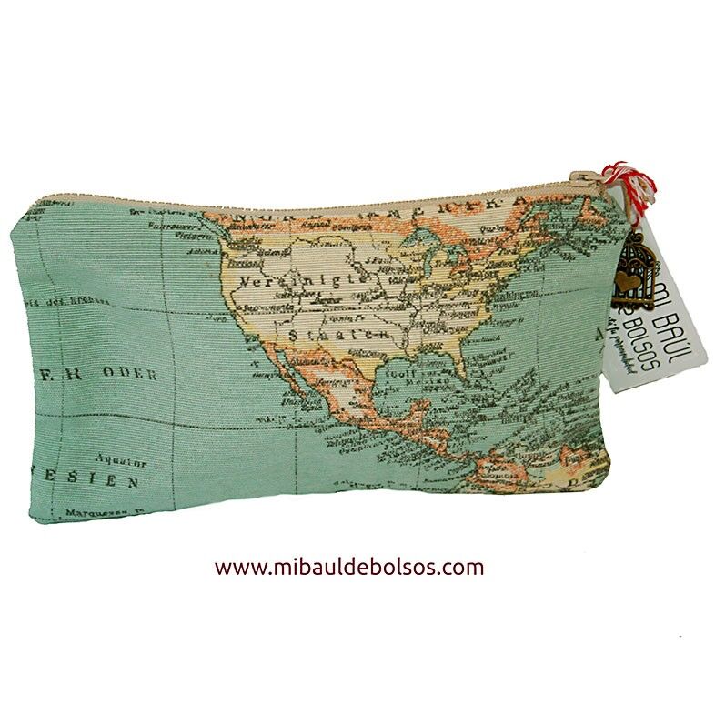 Astuccio verde "Mappa del mondo".