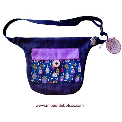 Sac ceinture "Oriental" bleu marine