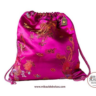 Bolso saco "Shangai" fucsia