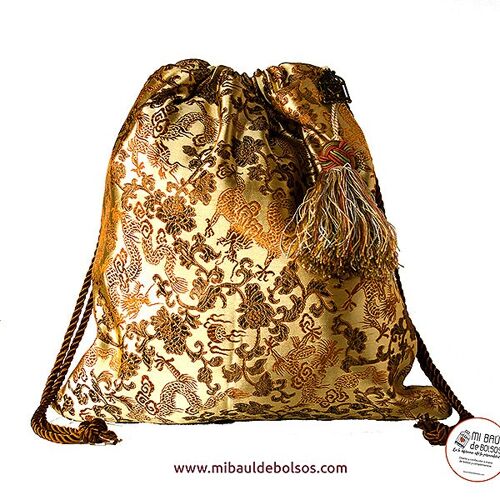 Bolso saco "Shangai" dorado