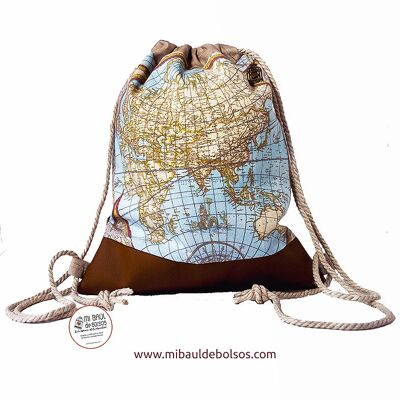 Blue backpack "World Map"