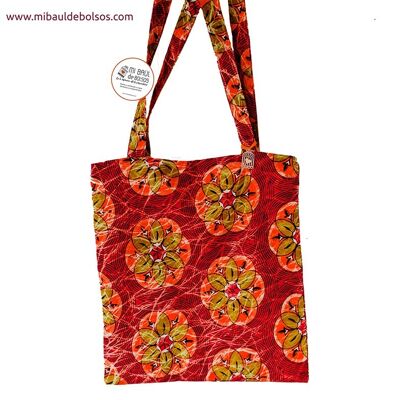 Tote Bag Tissu Africain "Mozambique" rouge