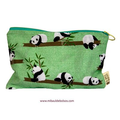 Green "Panda Bears" pencil case