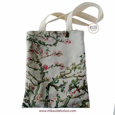 Tote Bag "Almond Blossom" gray