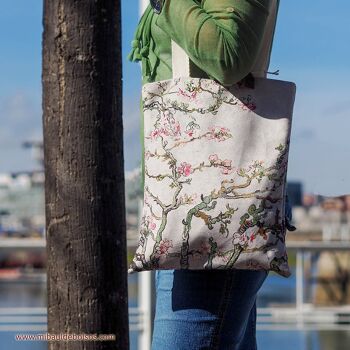 Tote Bag "Fleur d'amandier" gris 4