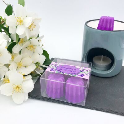 Caja fondant perfumada de 4 caramelos Violeta