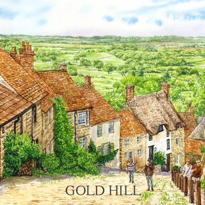 Imán de nevera, Gold Hill, Dorset.